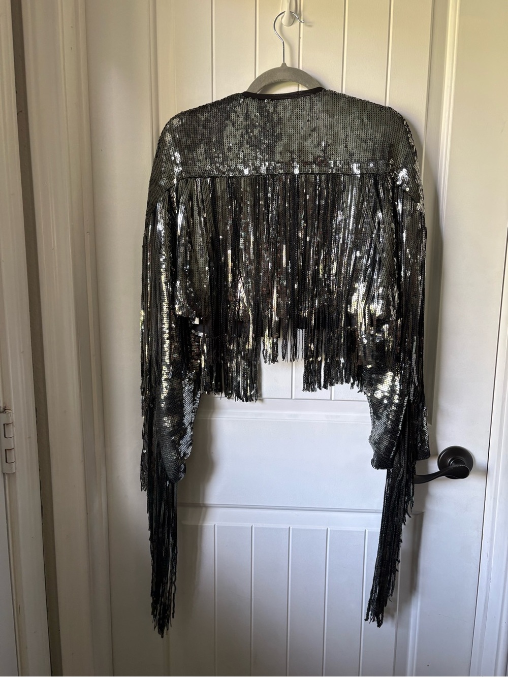 Anthropologie Sequin Fringe Jacket - Black - Picture 4 of 5
